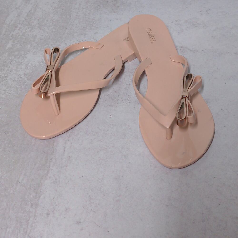 Melissa Pink Sandals Thong Flip Flop Bow – Size 10 - Picture 15 of 15